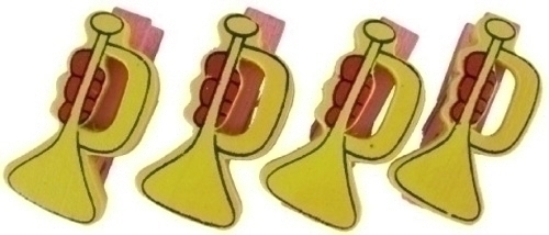 SMART - PINZAS FIXO KIDS MADERA TROMPETAS PACK de 4 (Ref.68006300)