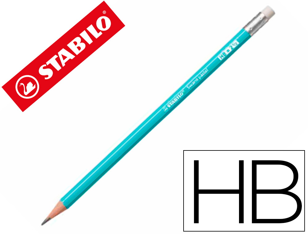 STABILO - LAPIZ GRAFITO CON GOMA SWANO PASTEL AZUL -12U- (Ref.4908/06-HB)