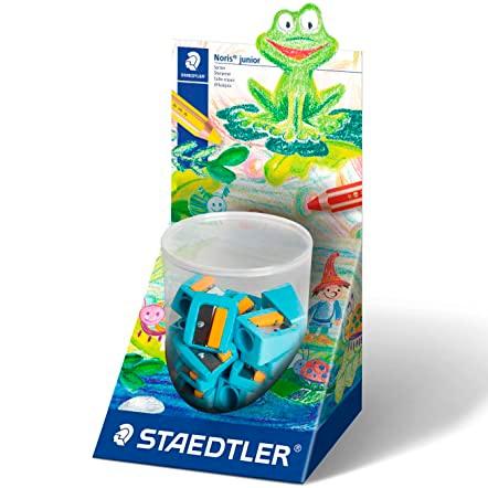 STAEDTLER - Sacapuntas/Afilalapices NORIS JUNIOR 514 EXTRA GRUESO 14MM AMARILLO/TURQUESA -EXPOSITOR 10U- (Ref.514 10KP10)
