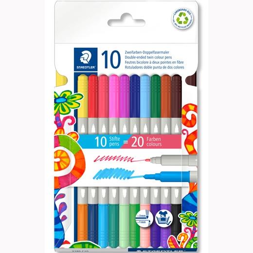 STAEDTLER - ESTUCHE 10 ROTULADORES NORIS 3280 DOBLE PUNTA C/SURTIDOS (Ref.3280 C10)