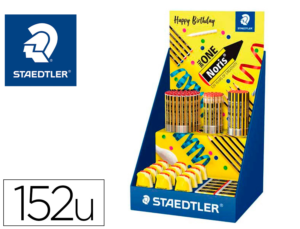 STAEDTLER - EXPOSITOR SOBREMESA NORIS 120 DISEÑO FELIZ ANIVERSARIO 152 UNIDADES SURTIDAS 383X382X250 MM (Ref.61 SCA JUB)