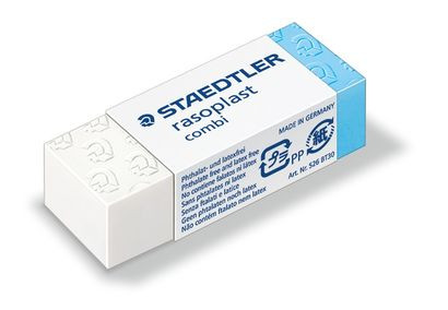 STAEDTLER - GOMA de BORRAR RASOPLAT COMBI para LAPIZ y TINTA (ud.) (Ref.526 BT30)