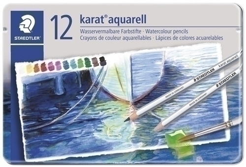 STAEDTLER - LAPICES ACUARELABLES 125 KARAT estuche METAL de 12 (Ref.125 M12)