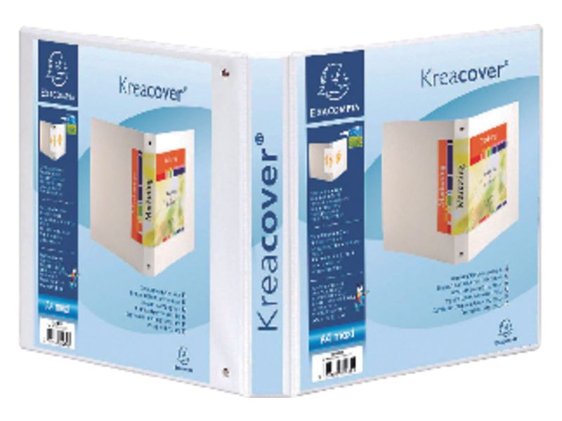 EXACOMPTA - Carpeta anillas Krea Cover A4+ 2-30 MM Blanco Personalizable (Ref.51822E)