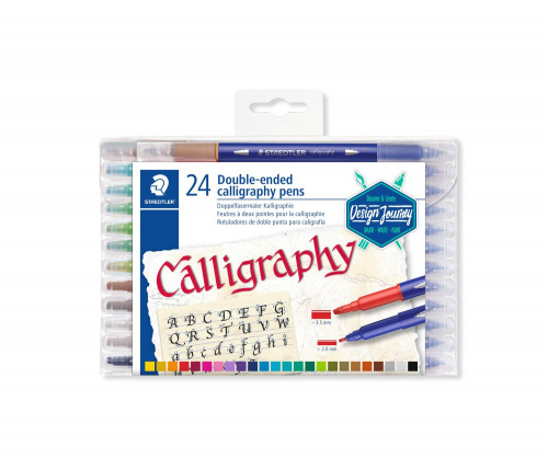 STAEDTLER - ROTULADOR FIBRA 3005 DESIGN JOURNEY DOBLE PUNTA CALIGRAFIA ESTUCHE de 24 (Ref.3005 TB24)