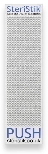 STERISTIK - ETIQUETA ANTIMICROBIANA DOOR PUSH 480 x 120 mm AUTO-ADHESIVA (Ref.STP-120)