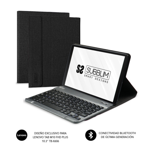 SUBBLIM - FUNDA CON TECLADO KEYTAB PRO BT LENOVO TAB M10 FHD PLUS 10,3” TB-X606 (Ref.SUBKT3-BTL200)