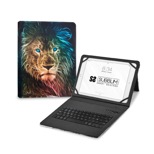 SUBBLIM - Funda con Teclado Keytab Pro BT Trendy Leon (Ref.SUBKT5-BTTL30)