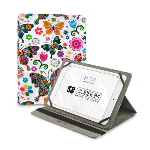 SUBBLIM - Funda Tablet Universal TRENDY CASE MARIPOSAS 11" (Ref.SUBCUT-4TC013)