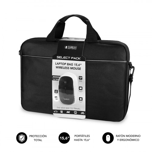 SUBBLIM - Maletín con Ratón Select Pack Wireless Mouse USB + Laptop bag 15,6" (Ref.SUB-LB-2SP0050)
