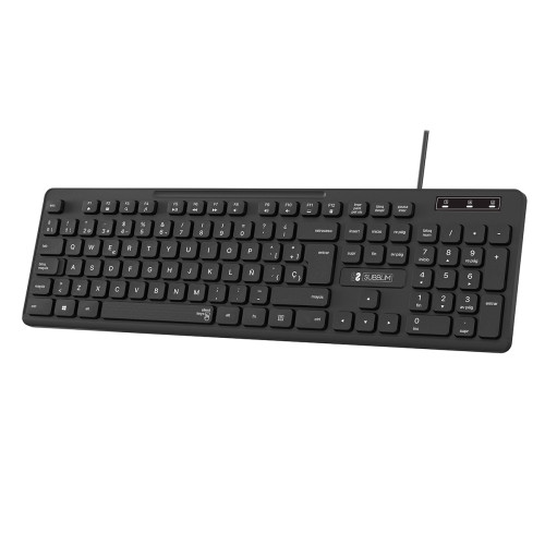 SUBBLIM - Teclado Ergonómico Business Slim Silencioso con cable USB (Ref.SUBKBC-0SSK50)