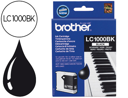 BROTHER - Cartuchos ORIGINALES Inyección De Tinta Negro (Ref.LC1000BK)