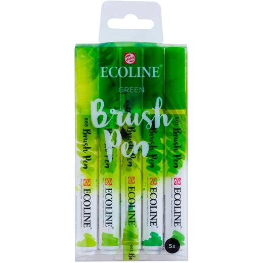 TALENS - ECOLINE ESTUCHE 5 ROTULADORES BRUSH PEN PUNTA PINCEL VERDE (Ref.11509906)