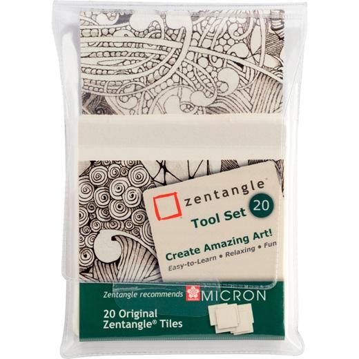 TALENS - SAKURA ZENTANGLE TOOL SET 20 TARJETAS 89X89MM BLANCO (Ref.Z20TWGB)