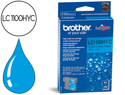 BROTHER - Cartuchos ORIGINALES Inyección De Tinta 1100HYC Cyan (Ref.LC1100HYC)