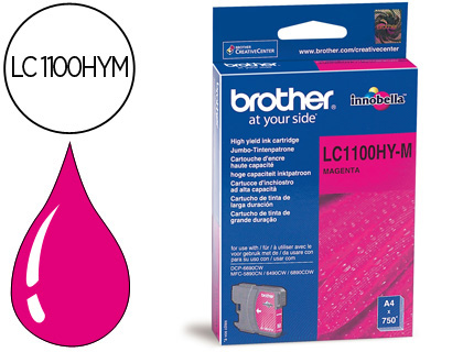 BROTHER - Cartuchos ORIGINALES Inyección De Tinta Magenta (Ref.LC1100HYM)