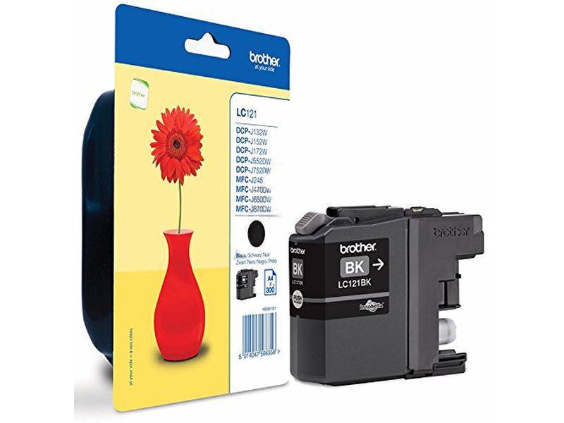 BROTHER - Cartuchos ORIGINALES Inyección De Tinta LC-121BK Negro (Ref.LC121BKBP)