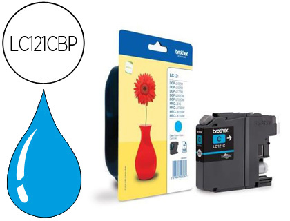 BROTHER - Cartuchos ORIGINALES Inyección De Tinta LC121C Cyan (Ref.LC121CBP)