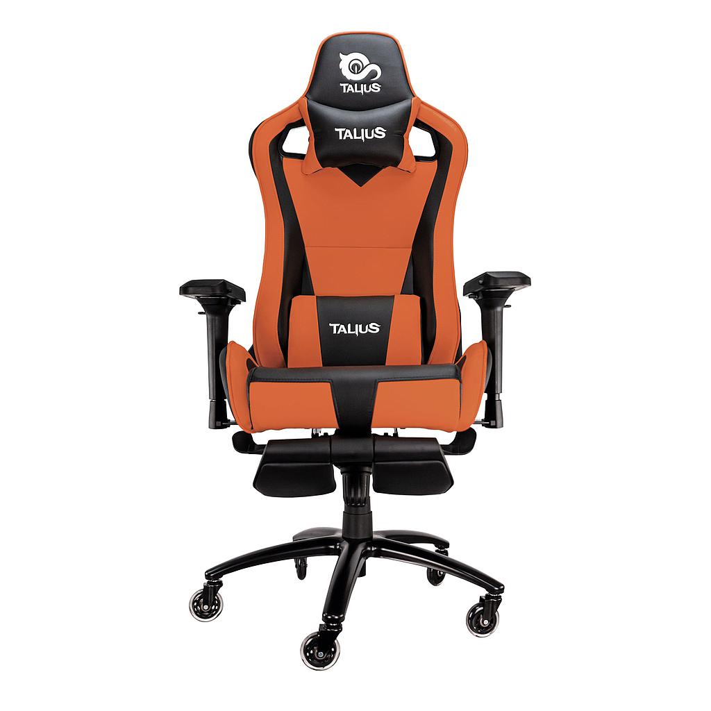 TALIUS - silla Caiman V2 gaming black/orange reposapies, 4D, Frog, base metal, ruedas 75mm silicona, g (Ref.TAL-CAIMAN-ORG)