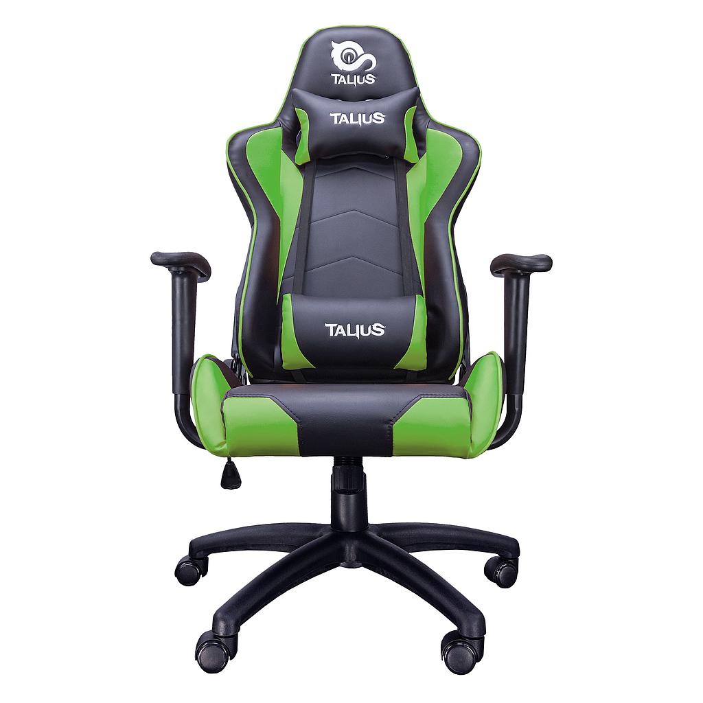 TALIUS - silla Gecko V2 gaming negra/verde, brazos fijos, butterfly, base nylon, ruedas nylon (Ref.TAL-GECKO-GRN)