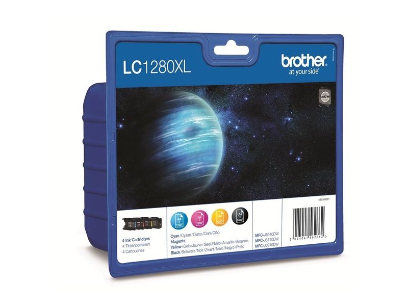 BROTHER - Cartuchos ORIGINALES Inyección De Tinta LC1280XL Negro/Amarillo/Cyan/Magenta Multipack 4 0 (Ref.LC1280XLVALBP)