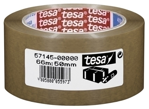 TESA - CINTA de EMBALAJE PVC EXTRA FUERTE RUGOSO rollo 66x50 MARRON (Ref.57145-00000-00)