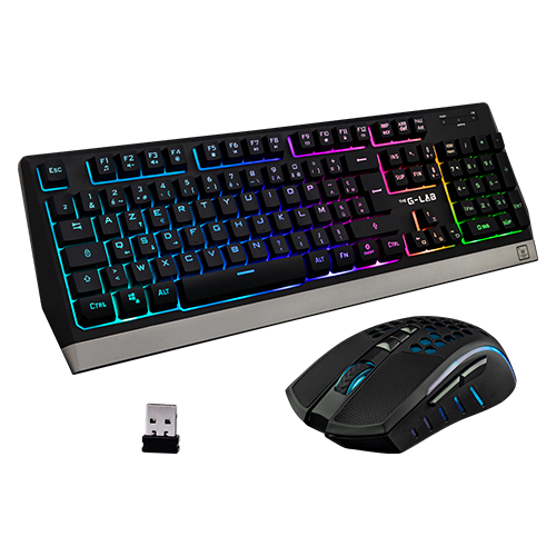 THE G-LAB - WIRELESS GAMING COMBO - MOUSE + KEYBOARD - SPANISH LAYOUT (Ref.COMBO-TUNGSTEN/SP)
