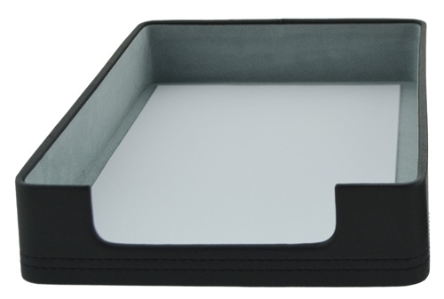 TOMAS CARNERO - BANDEJA SOBREMESA POLIPIEL 34x25x6 CM. NEGRO (Ref.REF. 7)