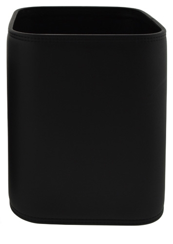 TOMAS CARNERO - PAPELERA POLIPIEL GRANDE CUADRADA 27x27x37 CM. NEGRO (Ref.REF. 5)