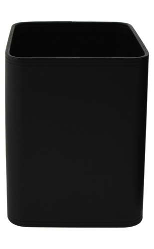 TOMAS CARNERO - PAPELERA POLIPIEL PEQUEÑA CUADRADA 24x24x32 CM. NEGRO (Ref.REF. 6)