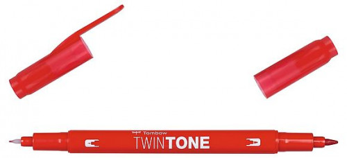 TOMBOW - ROTULADOR MONO TWIN PERMANENTE CON DOBLE PUNTA FINA Y GRUESA. ROJO. (Ref.OS-TME25)
