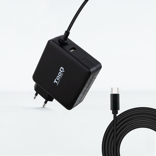 TOOQ - CARGADOR PORTÁTIL USB-C PD3.0 65W, NEGRO (Ref.TQLC-USBC65PD)