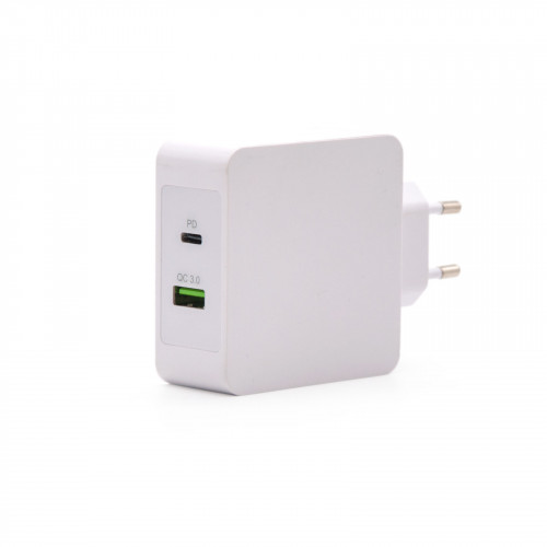 TOOQ - Cargador de Pared doble puerto USB-C PD + USB A QC3.0, 48W (Ref.TQWC-2SC03WT)