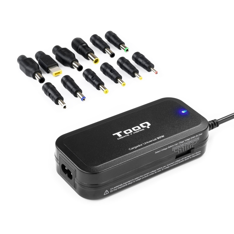 TOOQ - Cargador portátil 90W manual 12 conectores (Ref.TQLC-90BS02M)