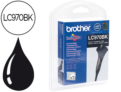 BROTHER - Cartuchos ORIGINALES Inyección De Tinta LC970BK NEGRO MFC/DCP-135/150C/235C/260C - 350pag. (Ref.LC970BK)