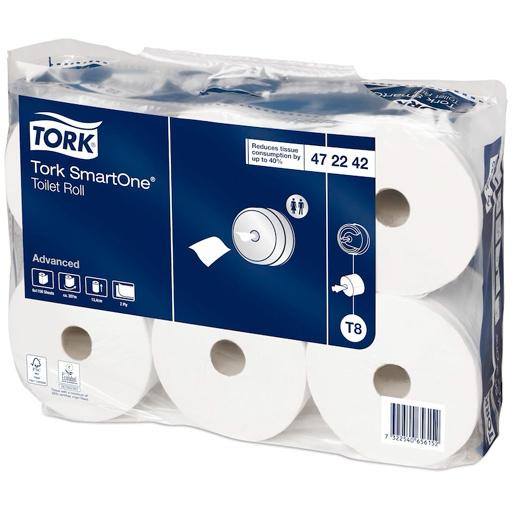 TORK - SMARTONE MAXI PAPEL HIGIÉNICO 2 CAPAS ROLLO 207M BLANCO PACK -6U- (Ref.472242)