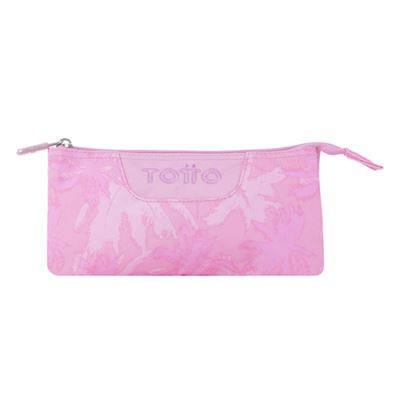 TOTTO - ESTUCHE ESCOLAR TRES COMPARTIMENTOS PALMERAS ROSAS - TABLERO (Ref.AC52ECO012-2210Z-8IE)