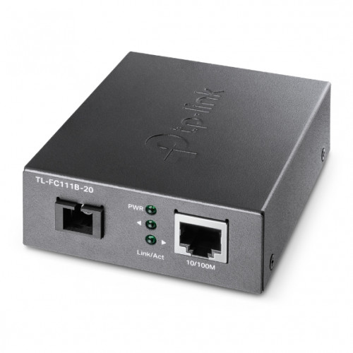 TP-LINK - convertidor de medio 100 Mbit/s Monomodo Negro (Ref.TL-FC111B-20)