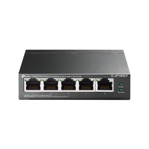 TP-LINK - switch No administrado Fast Ethernet (10/100) Energía sobre Ethernet (PoE) Negro (Ref.TL-SF1005LP)