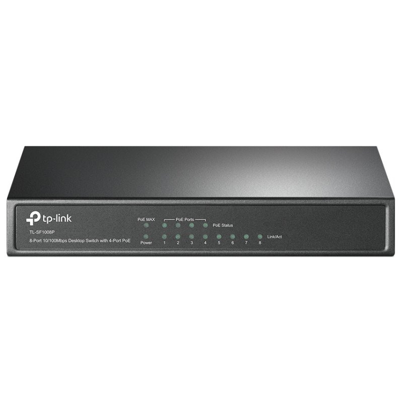 TP-LINK - No administrado Fast Ethernet (10/100) Energía sobre Ethernet (PoE) Negro (Ref.TL-SF1008P)