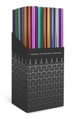TV - PAPEL de REGALO ROLLO 0,7x1,5 m (CAJA de 60) PP METALIZADO LISO (Ref.CRP0407015015)