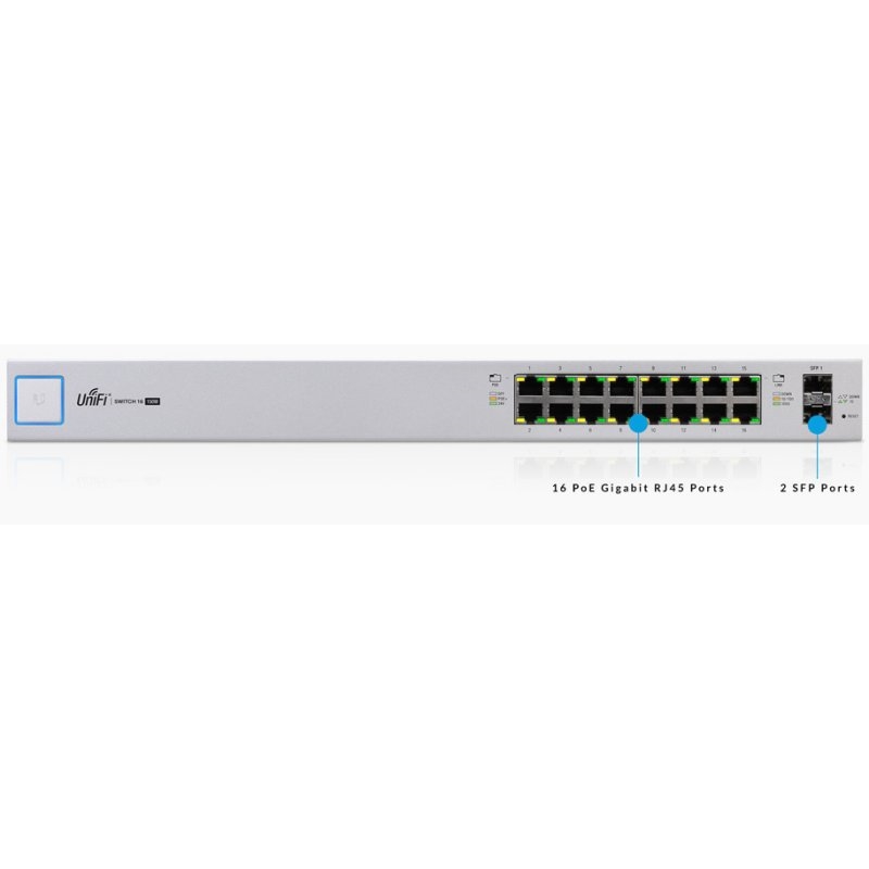 UBIQUITI - UniFi Switch 16xGB 2xSFP (Ref.US-16-150W)