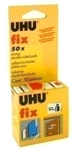 UHU - CINTA ADHESIVA DOBLE CARA FIX TIRAS estuche de 50 (Ref.40259)