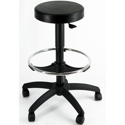 UNISIT - TABURETE ESOS GIRATORIO REGULABLE C/REPOSAPIÉS POLIURETANO NEGRO (Ref.EOE13)