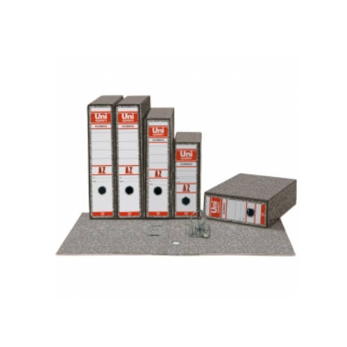 UNISYSTEM - ARCHIVADOR palanca CLASICO CARTON sin RADO 4º NATURAL 65mm GRIS (Ref.7489071)
