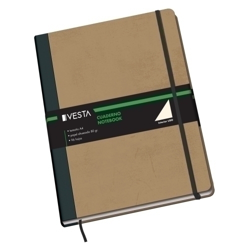 VESTA - CUADERNO DOHE NATURE A4 96h 80gr. LISO con GOMA (Ref.10637)