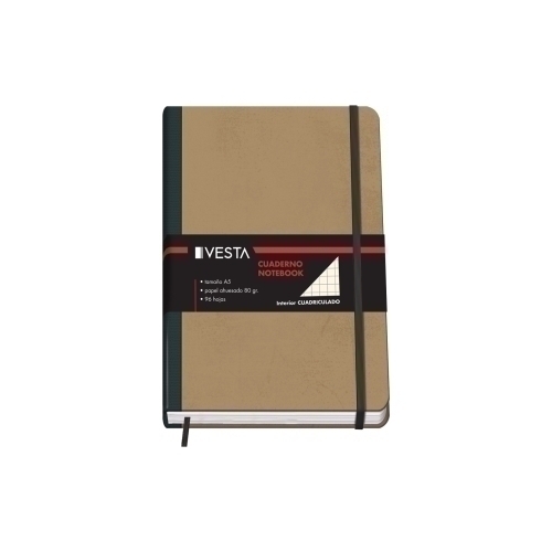 VESTA - CUADERNO DOHE NATURE A5 96h 80gr. CUADRC.5x5 con GOMA (Ref.10639)