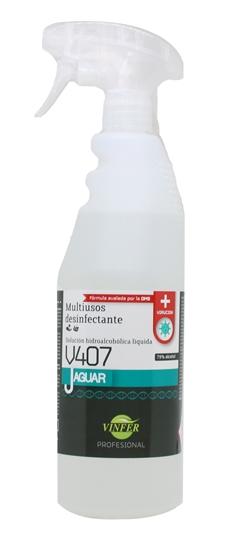 VINFER - LÍQUIDO VIRUCIDA HIDROALCOHÓLICO AUTORIZADO JAGUAR V407 BOTELLA CON PULVERIZADOR 750ML (Ref.H401750036)
