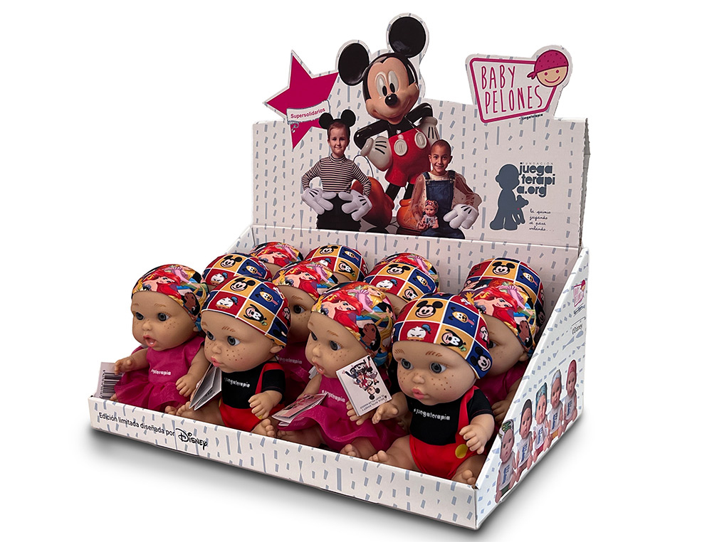 WIWO KIDS - MUÑECO BABY PELON SUPER SOLIDARIO EXPOSITOR DE 12 UNIDADES SURTIDAS (Ref.DISNEY)