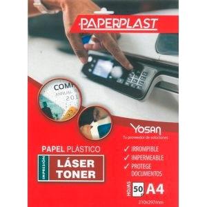 YOSAN - PAPEL PLÁSTICO PAPERPLAST PELÍCULA DE POLIESTER 150 MICRAS IMPRIMIBLE A4 -PAQUETE 50H- (Ref.0558UPPB150A4/50)